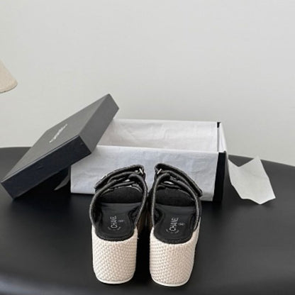 Chanel Quilted Denim Dad Sandals from the Cruise 2022