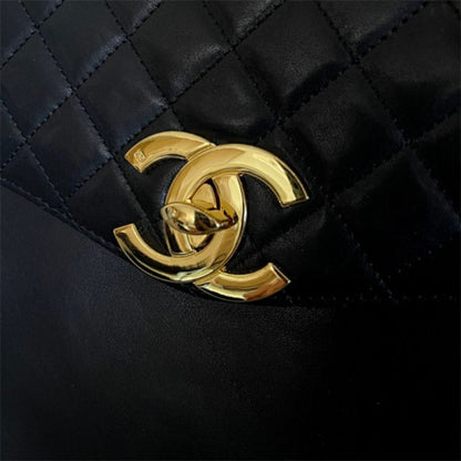 Chanel Vintage 1990 Quilted Briefcase Crossbody Bag.