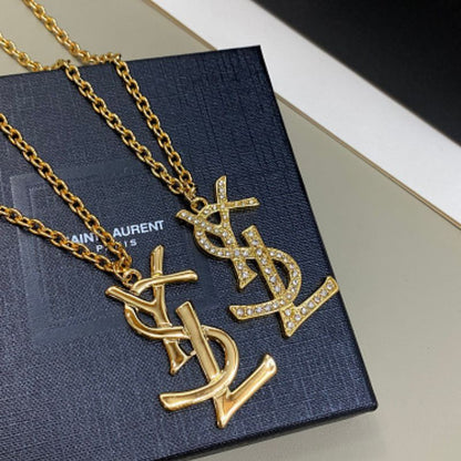 Yves Saint Laurent (YSL) monogram pendant necklaces