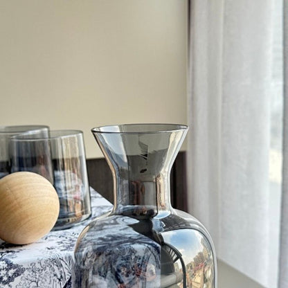 Dior-inspired smoked glass carafe and tumbler set,