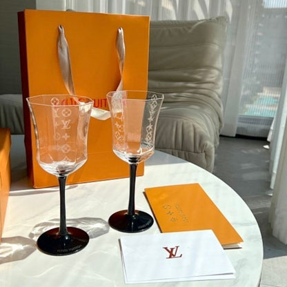 Louis Vuitton Monogram crystal wine glass collection