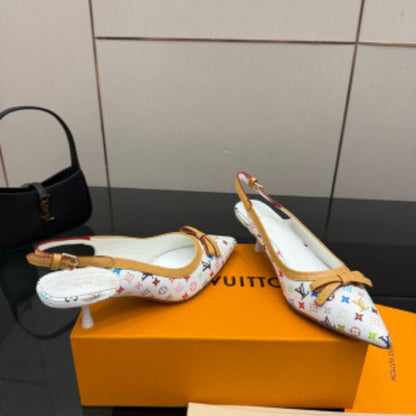 Louis Vuitton x Takashi Murakami 6AM Slingback Pumps.