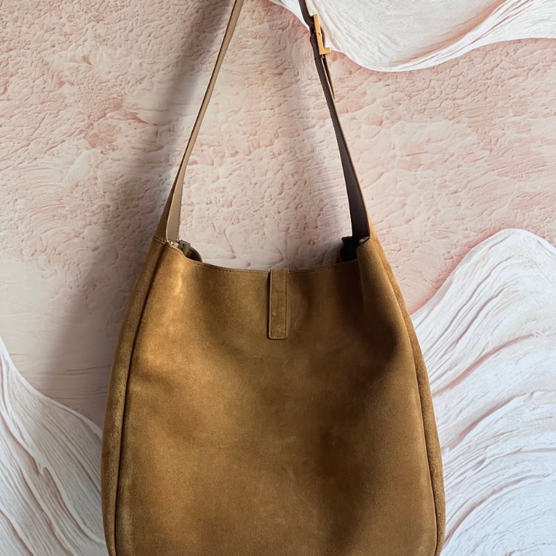 Saint Laurent Le 5 à 7 supple large suede shoulder bag.