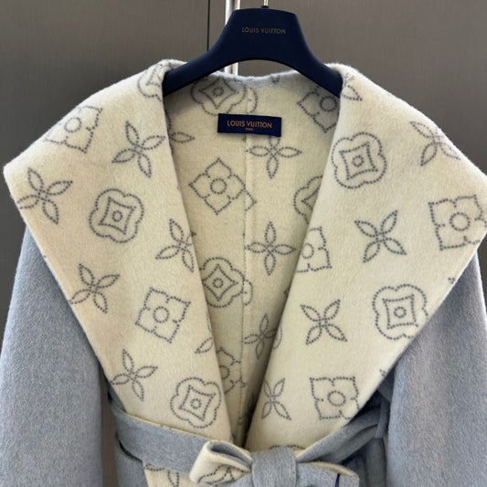 Louis Vuitton Reversible Signature Short Hooded Wrap Coat