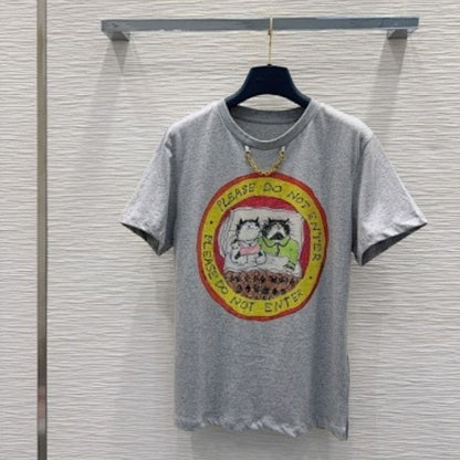 Louis Vuitton "Cat Stamp" T-shirt in gray