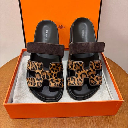 Hermès Chypre Sandals in a seasonal Leopard Print