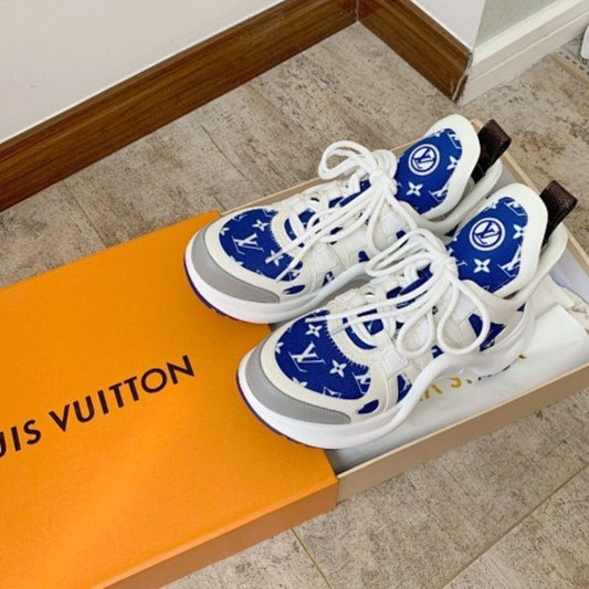Louis Vuitton LV Archlight Sneakers in the white and blue Monogram