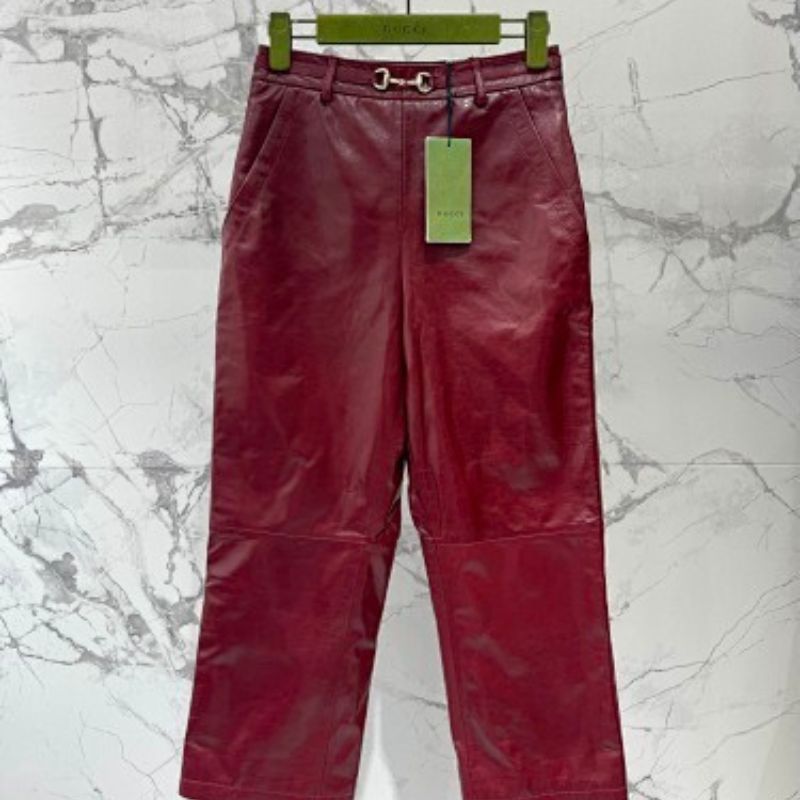 Gucci Leather Pant with Horsebit