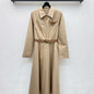 Prada beige midi dress with a belt.