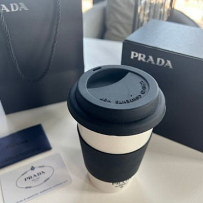 Prada porcelain travel coffee cup