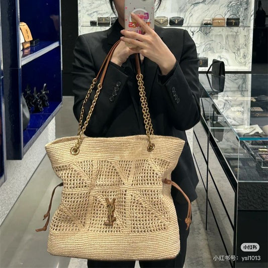 Saint Laurent Jamie Shopping bag in raffia