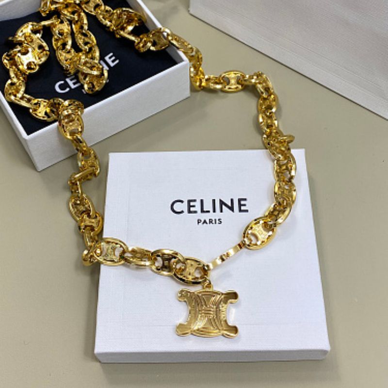 Celine Triomphe heavy link chain necklace/belt