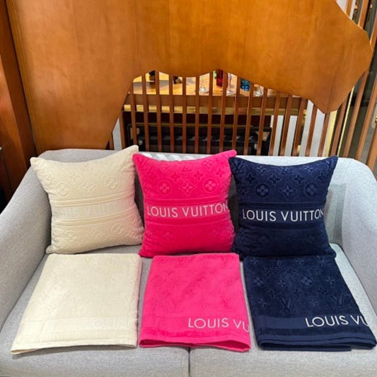 LVacation Beach Towel and Cushion Sets by Louis Vuitton.
