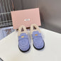 Miu Miu Shearling-Lined Suede Loafers
