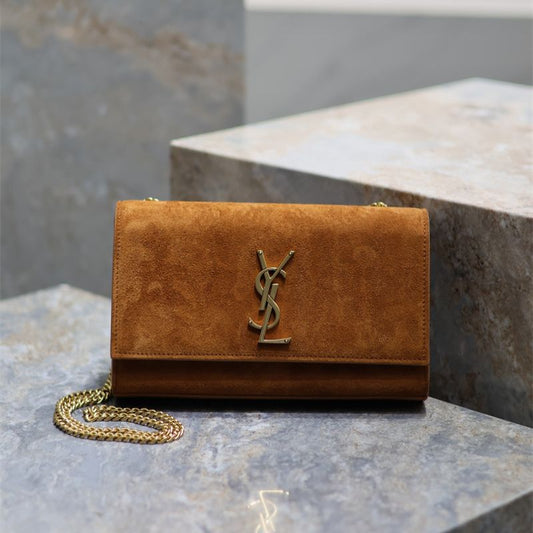 Saint Laurent Kate shoulder bag in brown suede