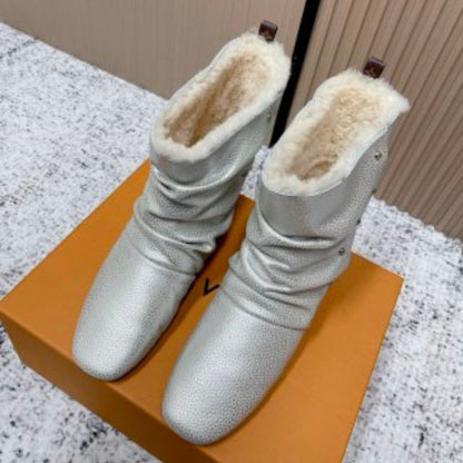 Louis Vuitton Summer Mid Wedge Boot in silver