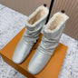 Louis Vuitton Summer Mid Wedge Boot in silver