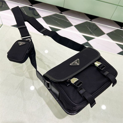 Prada Medium Re-Nylon and Saffiano Leather Messenger Bag.