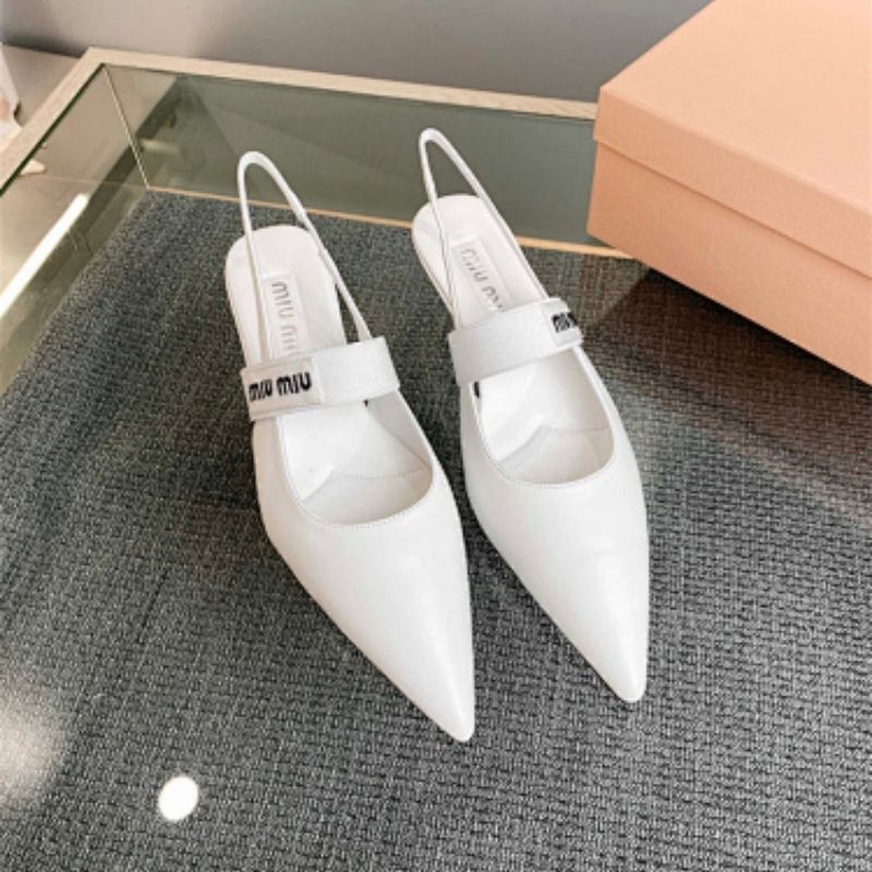 Miu Miu Patent Leather Slingback Pumps With Straps