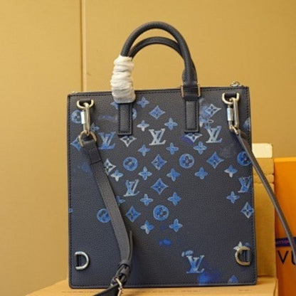 Louis Vuitton Sac Plat Zippé in the Blue Ink Watercolor Monogram finish.