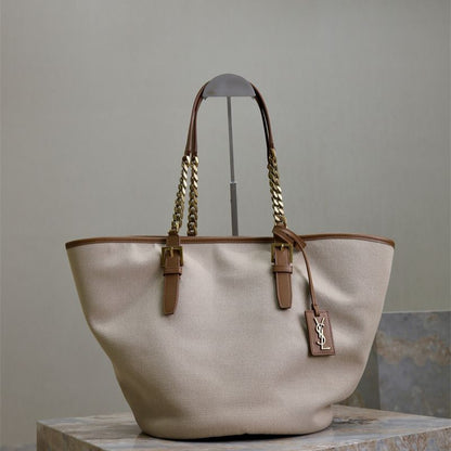 Saint Laurent Cassandre-tag canvas tote bag