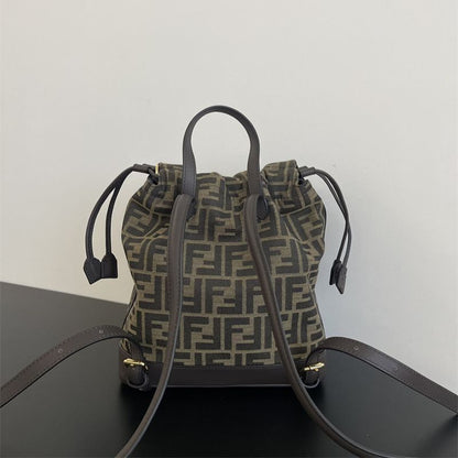Fendi backpack brown and black FF (Zucca) logo canvas