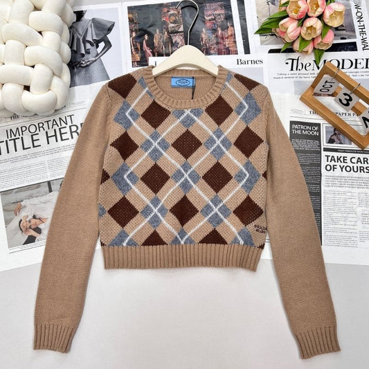 Prada Argyle cashmere sweater