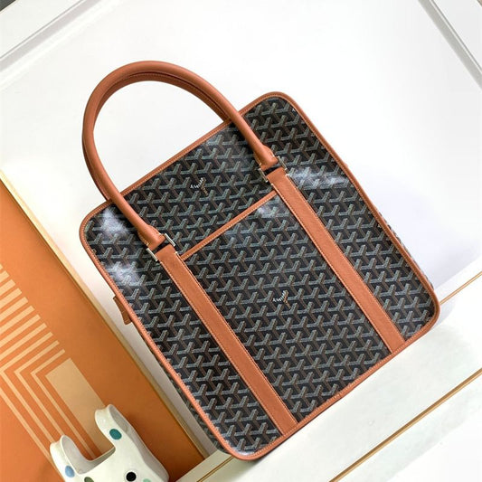 Goyard Bourgogne bag  in the classic black and tan color combination