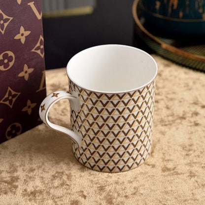 Louis Vuitton-inspired designer mug,