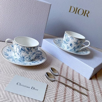 Dior Maison collection the iconic Toile de Jouy motif in blue and white.