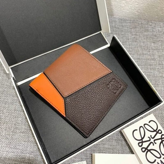 Loewe Brown and Orange Puzzle Wallet