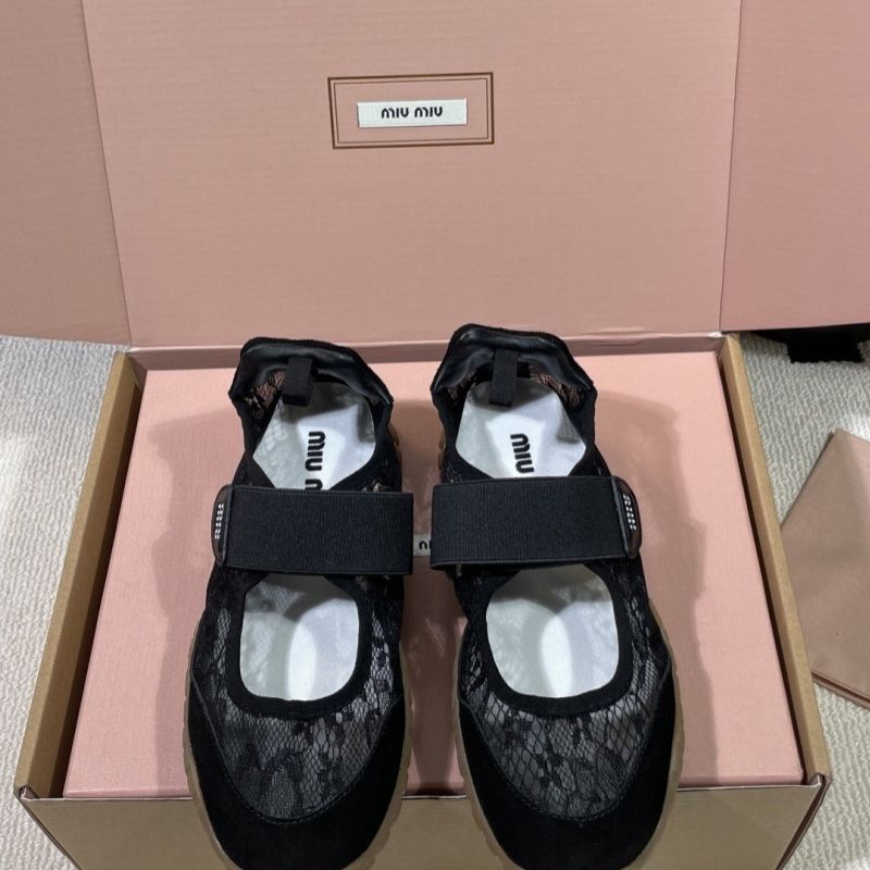 Miu Miu Mesh Fabric Ballerinas,