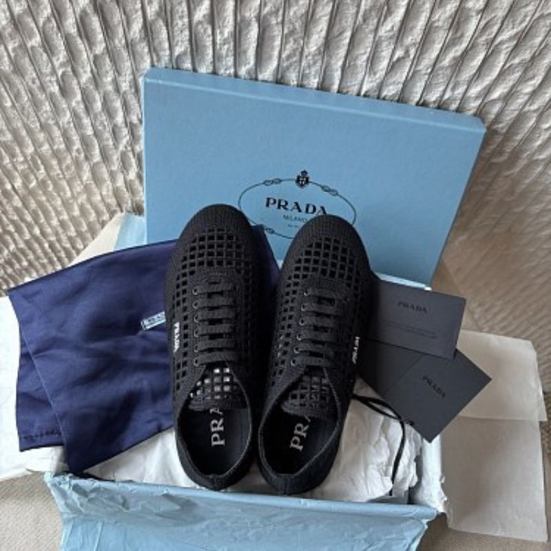 Prada Collapse Crochet Laced Sneakers