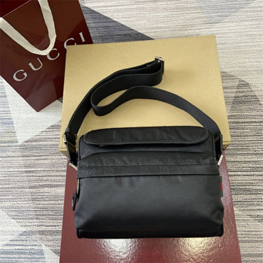 Gucci GG Monogram Nylon Small Messenger Bag.