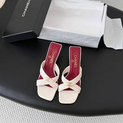 Chanel Braided Interlocking CC Mule Sandals