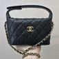 Chanel Classic Quilted Hobo Clutch on Chain.