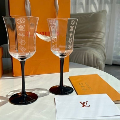 Louis Vuitton Monogram crystal wine glass collection