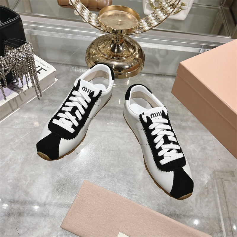 Miu Miu Plume Suede and Nappa Leather Sneakers.