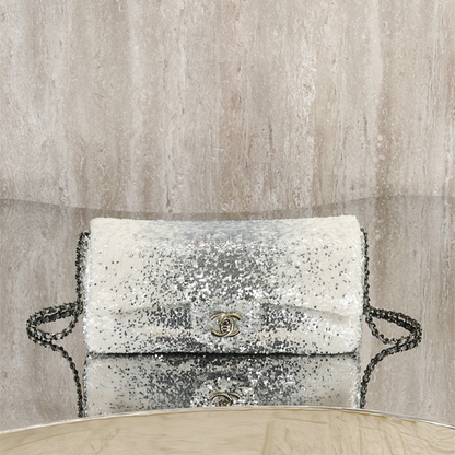 Chanel Sequin East West Flap Bag