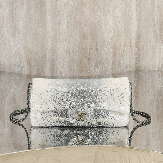 Chanel Sequin East West Flap Bag