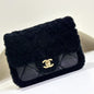 Chanel Mini Shearling Flap Bag Black
