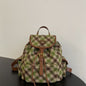 Miu Miu Plaid and Leather Backpack