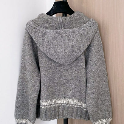 Chanel grey knit hoodie