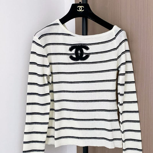 Chanel long-sleeved, boat-neck top
