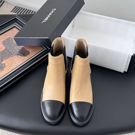 Chanel Two-Tone Chelsea or Ankle Boots