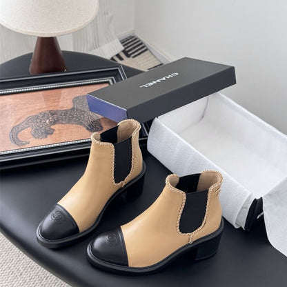 Chanel Two-Tone Chelsea or Ankle Boots