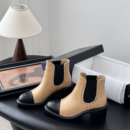 Chanel Two-Tone Chelsea or Ankle Boots