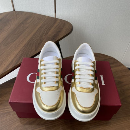 Gucci MAC80 Off-White Metallic Gold sneakers