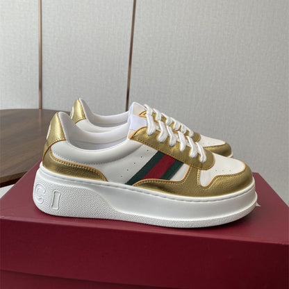 Gucci MAC80 Off-White Metallic Gold sneakers