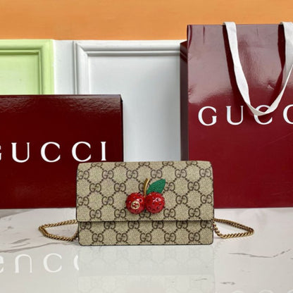 Gucci GG Supreme Mini Bag with Cherries.